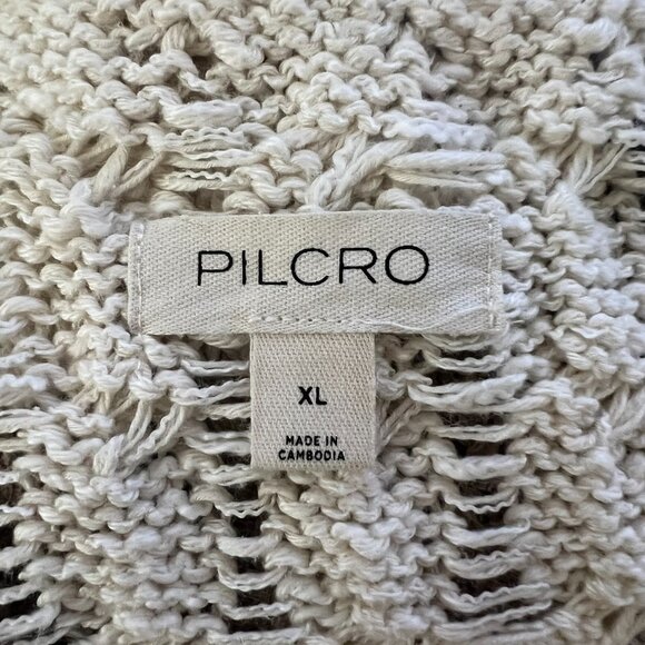 Anthropologie Pilcro Cable Knit Longline Tunic Sweater Recycled Cotton Blend XL - Picture 12 of 12